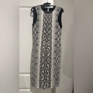 Roberto Cavalli Black and White Snake Print Dress